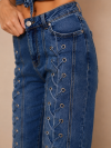 Denim σετ  παντελόνι με κορσέ