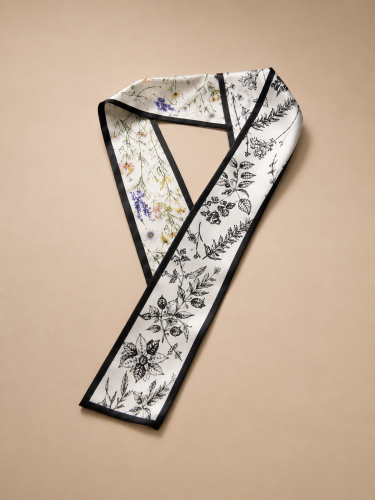 Μακρόστενο φουλάρι διπλής όψης floral