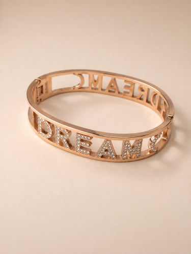 Ατσάλινη χειροπέδα DREAM με ζιργκόν – Ροζ χρυσό
