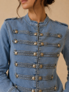 Denim πανωφόρι με διακοσμητικά κουμπιά 